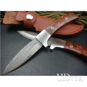 OEM DAMASCUS STEEL RED SHADOW WOOD PENKNIFE FIXED BLADE KNIFE UDTEK00556